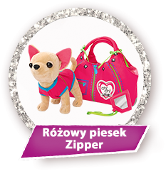 Różowy piesek Zipper